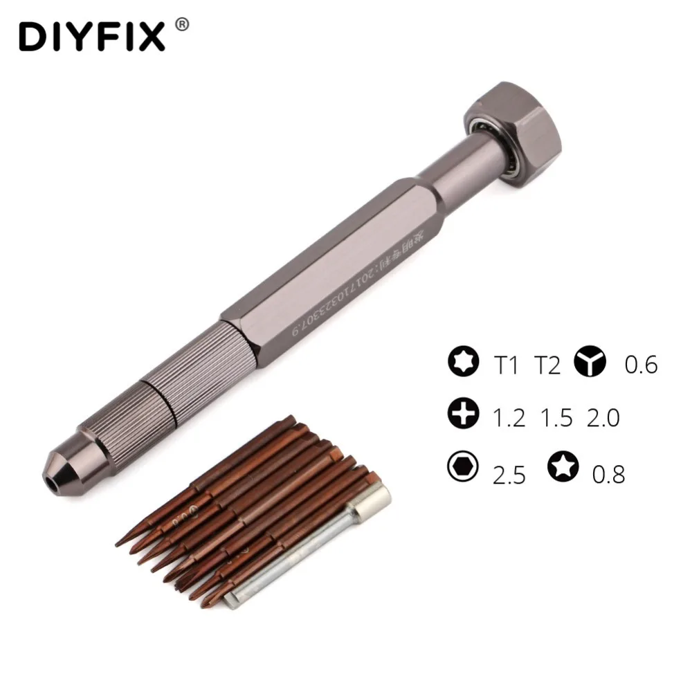 DIYFIX 8 в 1 ограниченный крутящий момент Набор отверток P2 Pentalobe Y Tip Phillips Torx Hex для iPhone MacBook мобильный телефон ремонт инструменты комплект