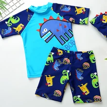 Пляж дети мальчик купальники стильная футболка с изображением персонажей видеоигр печати Купальник Мальчик Swim Trunk рубашка Cap 3 предмета в комплекте для мальчиков купальник бикини комплект