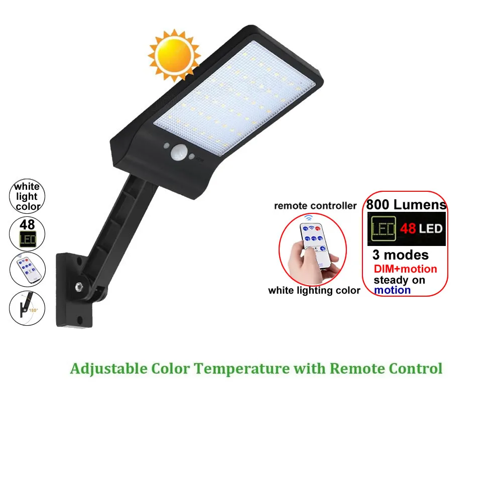 

48 LED Solar Light Motion Sensor Wall Lamp Outdoor Garden Decoration Fence Stair Pathway Yard Security Sol Lamps fo