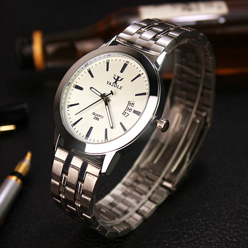 

2016 High Quality Famous Brand YAZOLE Men's Sports Watch Stainless Steel Strap Quartz Watches Waterproof Military Clock 296