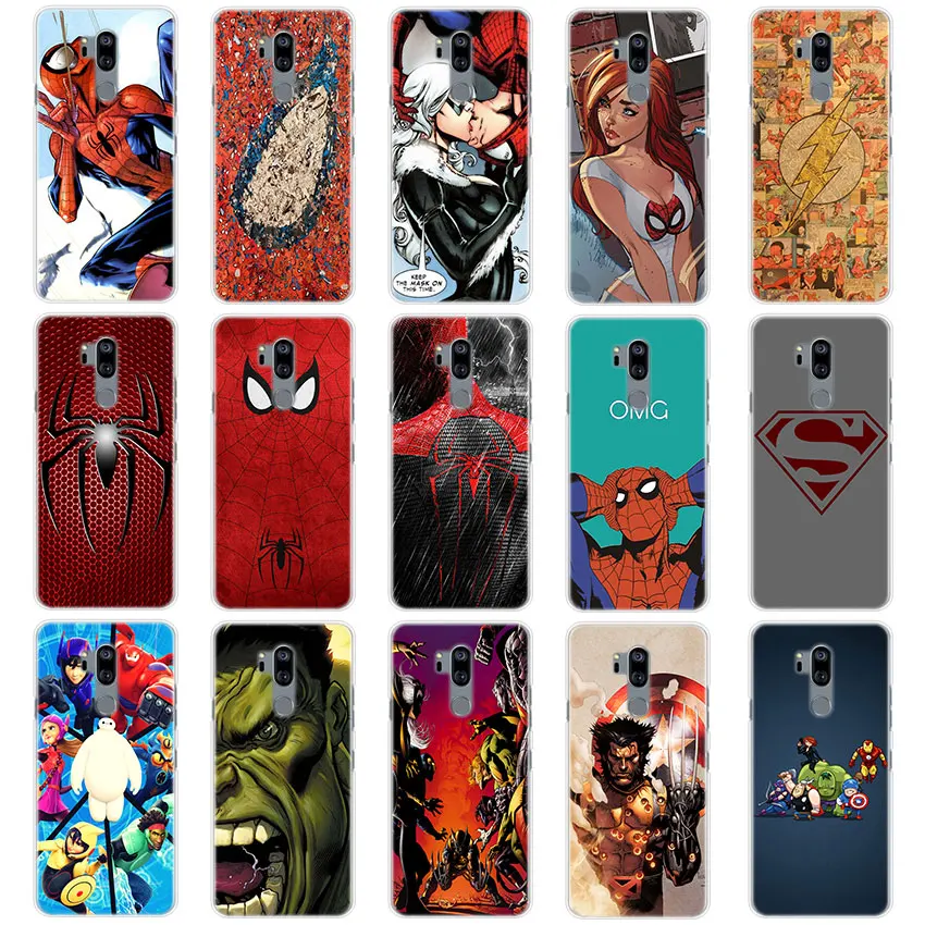 

Marvel hero Spider Man phone Case Cover for LG G5 G6 G7 ThinQ V30 V40ThinQ Q6 Q7 Q8 Hard PC case cover