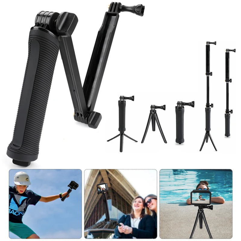 Tre-Fold Self-Timer Per Dji Osmo Action Gopro Hero5/6/7 Sjcam Xiaoyi 4K Treppiede Selfie Bastone Accessori Macchina Fotografica Di Azione