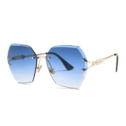 Мода без оправы солнцезащитных очков Роскошные Для женщин солнцезащитные очки классические очки для дизайна бренда Винтаж Gafas Ретро Óculos de