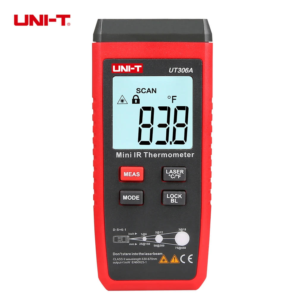 

UNI-T UT306A Mini LCD Infrared Thermometer -35-300 Degree -31-572 IR Temperature Meter