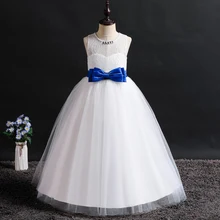 New pattern girl dress sleeveless girl dress long dress girl wedding Wedding presiding Stage performance baby girl clothes wedding girl