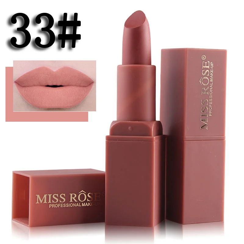 Miss Rose, брендовая, телесная, матовая помада Batom, 12 цветов, mate Batom, косметика, стойкий, телесный блеск для губ, профессиональный макияж
