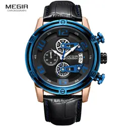 Часы megir Для мужчин спортивные Водонепроницаемый Дата аналоговые кварцевые Для мужчин часы хронограф Бизнес часы для Для мужчин Relogio Masculino