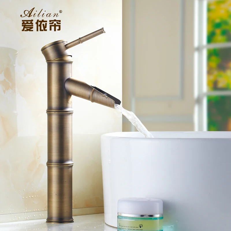 

European-style luxury Palace Hotel Antique faucet full copper retro bamboo faucet basin faucet Art Basin retro tap free shipping