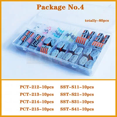 Провода разъем Набор штекер-в питания контактный разъем кабеля провода разъемы 3 шпильки терминал электронный провод соединение посылка комплект - Цвет: Package No.4-80pcs
