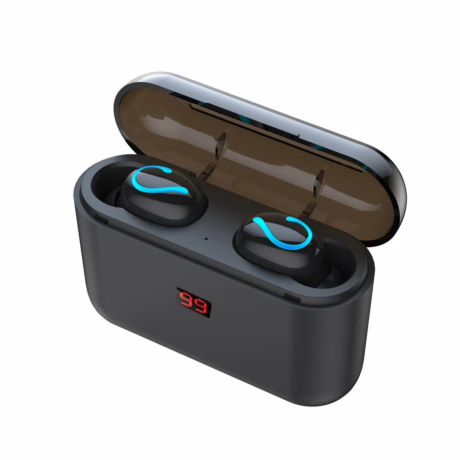 Q32 TWS 5,0 Bluetooth наушники спортивные беспроводные наушники 3D стерео настоящие Беспроводные наушники с микрофоном гарнитура Blutooth - Цвет: Binaural With LED