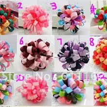 Высококачественная детская заколка для волос в форме цветка loopy лук 12 разных цветов Смешанные петли мяч для девочек детские волосы 500 шт. наивысшего качества