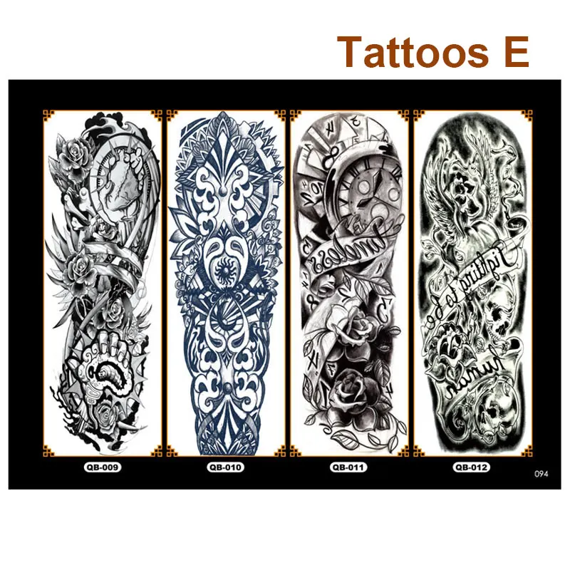 4-Piece-Body-Art-Temporary-Tattoo-Colorful-Animals-Watercolor-Painting-Drawing-Decal-Waterproof-Full-Arm-Big-Large-Fake-Tattoo-(3)