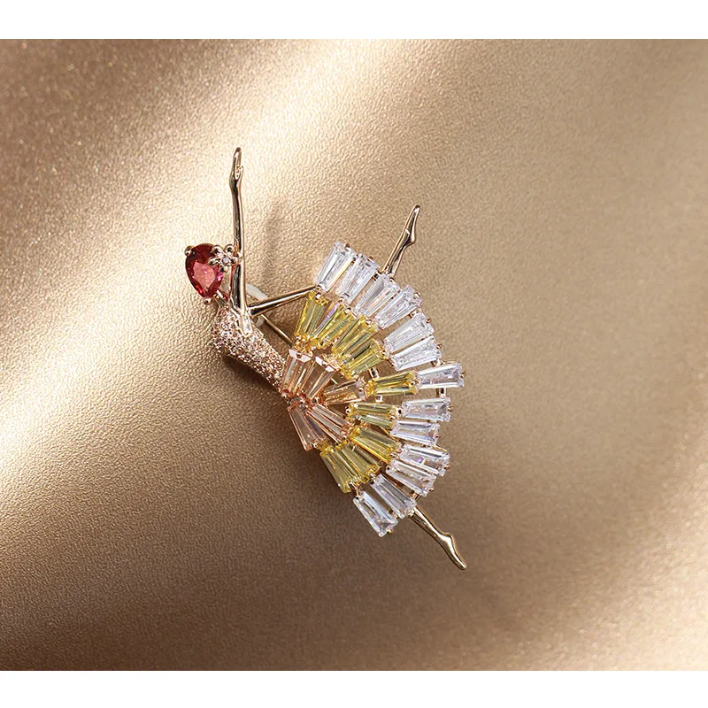 Атмосферный минималистичный инкрустированный Циркон душа брошь «Танцовщица» темперамент женские броши для женщин