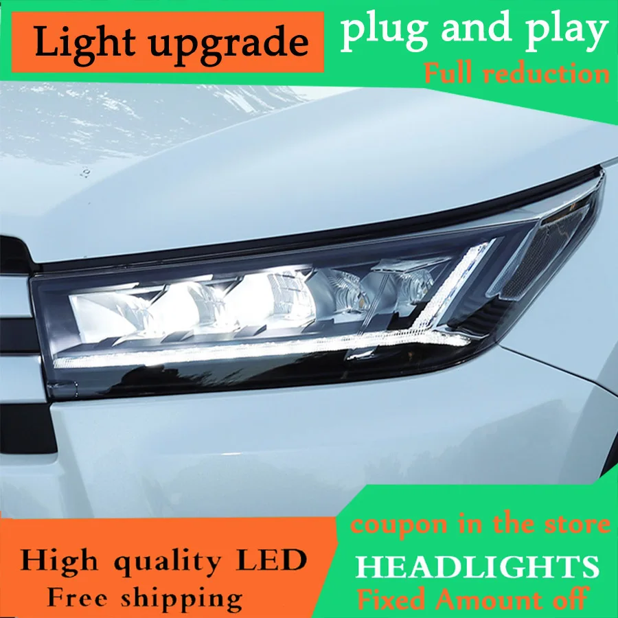 DY_L автомобильный Стайлинг для Toyota Highlander фары 2018 2019 Новый Kluger/highlande все
