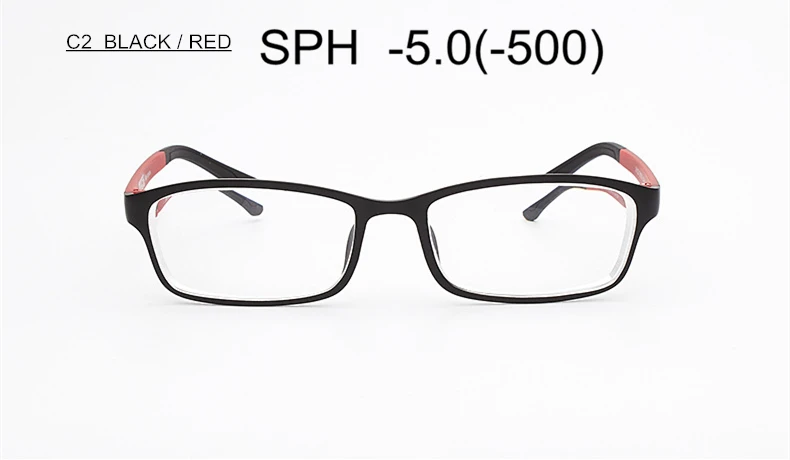 SUMONDY SPH-0,5 до-6,0 очки для близорукости для мужчин и женщин модный бренд TR90 оправа Очки для близоруких с диоптрией F168 - Цвет оправы: C2 (-5.0)