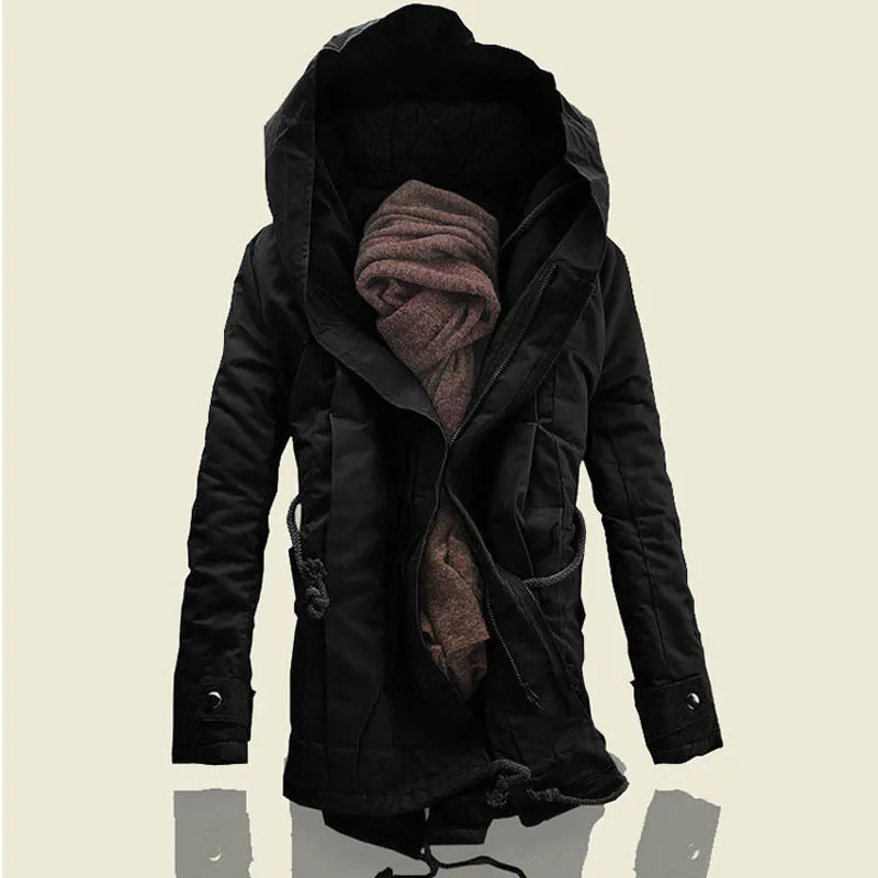 Мужские куртки, пуховики, повседневная мужская плотная одежда размера плюс 4XL 5XL, мужские куртки и пальто, зимние мужские теплые пальто, модные - Цвет: black