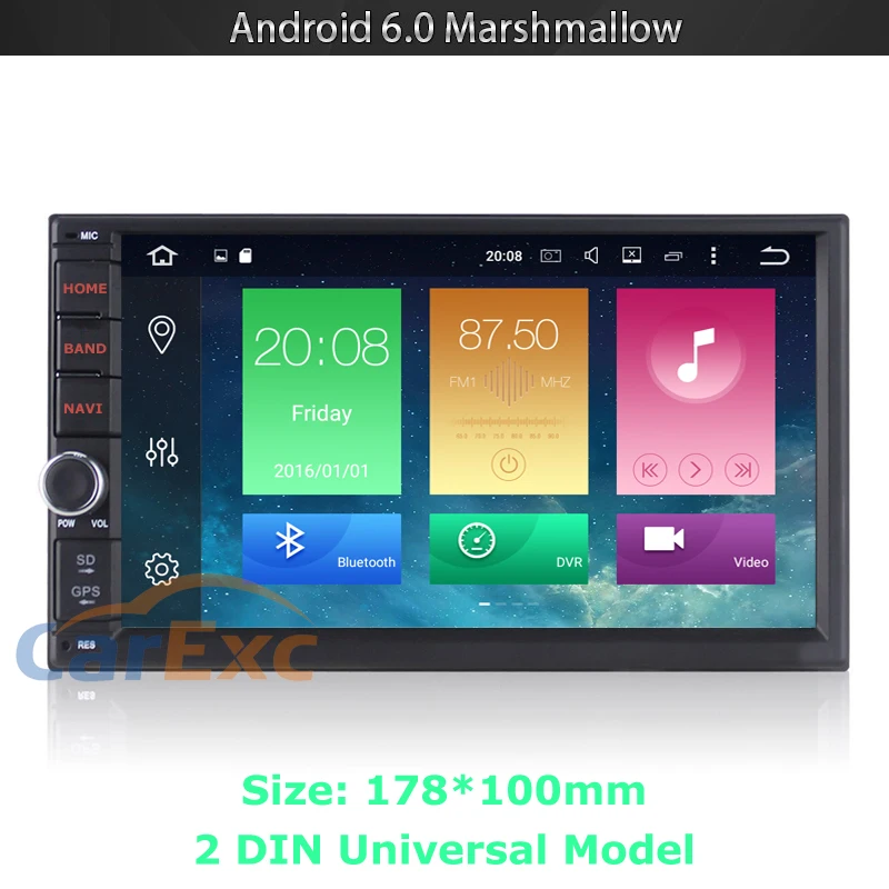 

7 inch 2 Din Universal Radio HD Touch Screen Android 6.0 OS Car Multimedia sound video head unit on Vehicle device with WiFi BT