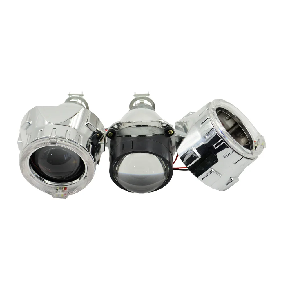 2,5 мини биксеноновые линзы проектора с ксеноновым комплектом 55 Вт AC ксеноновая лампа быстрого запуска и цифровой балласт модифицированный для автомобиля H1 H4 H7 - Цвет: lens with shrouds