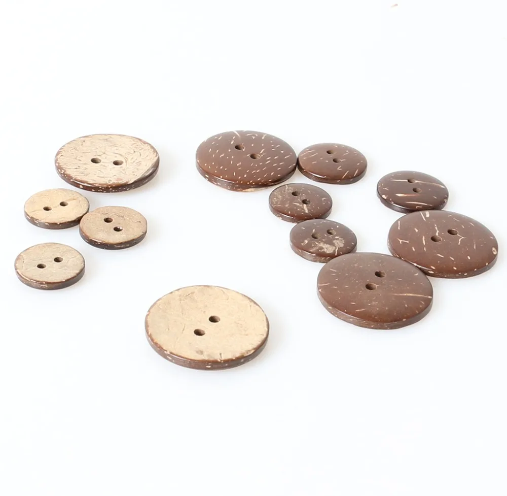 Marron Lot de 10 Boutons Rond à 2 trous de 15 mm