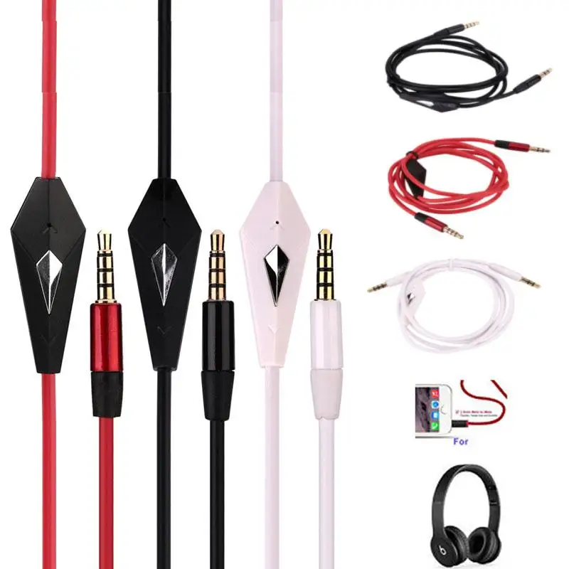 

HOT 2018 PVC wrap Replacement Headphones Earphone Audio AUX Cable Cord 3.5mm Male to Male with MIC