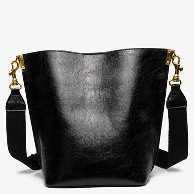 Высокое качество, винтажная сумка с масляным воском, сумка через плечо, сумка-мессенджер, сумка-тоут,, женская сумка, простая, шикарная - Цвет: Black