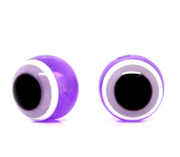 

DoreenBeads Resin Spacer Beads Ball Purple Eye Pattern About 10.0mm( 3/8") Dia, Hole: Approx 2.0mm, 15 PCs 2015 new