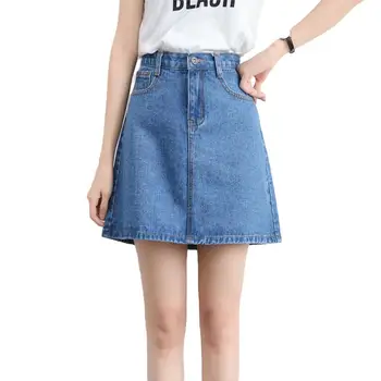 

New School Office Summer Women Bodycon A-Line High Waist Jeans Denim Mini Skirt