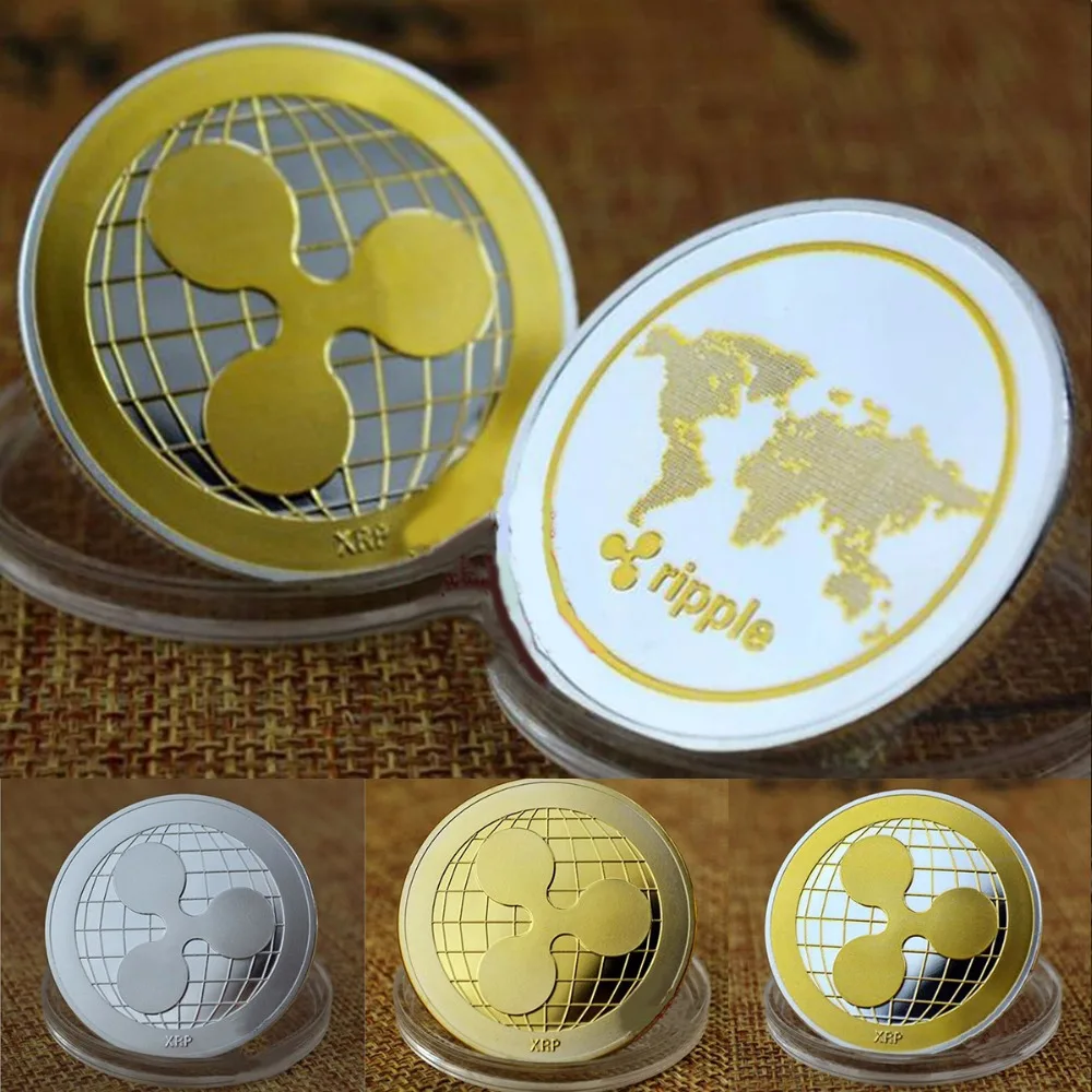 

1pc Gold & Silver XRP Ripple Commemorative Collectible Physical Plated Coins Round Collectors Coin Ripple Map Coins Gift