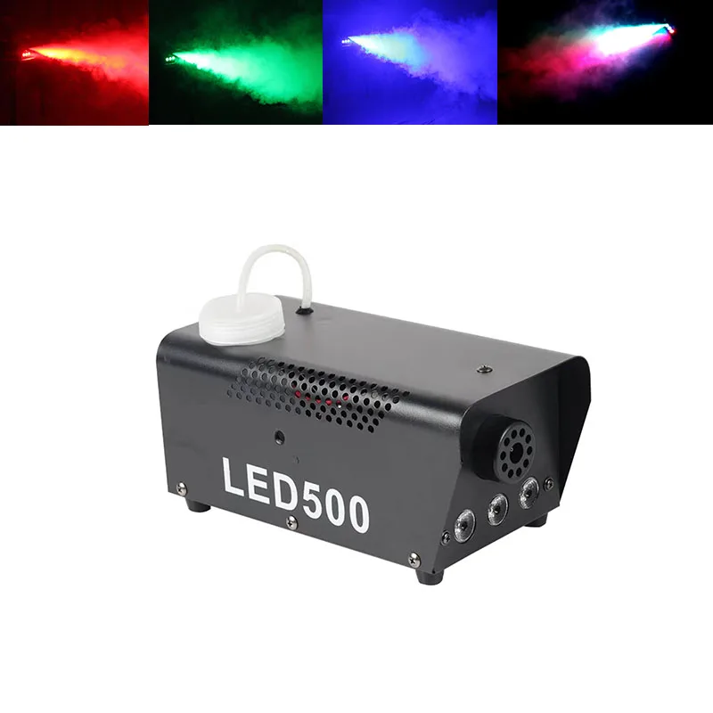 

Mini 500W RGB Wireless remote control fog machine pump dj disco smoke fogger for party wedding Christmas stage effects machine