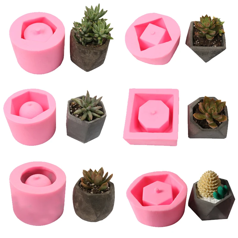 1Pc Plant Pots Silicone Mold Plant Potted Cement Flower Pots Mold Tool Resin Craft DIY for Toy Jewelry Making Decorating 1Pc Plant Pots Silicone Mold Plant Potted Cement Flower Pots Mold Tool Resin Craft DIY for Toy Jewelry Making Decorating