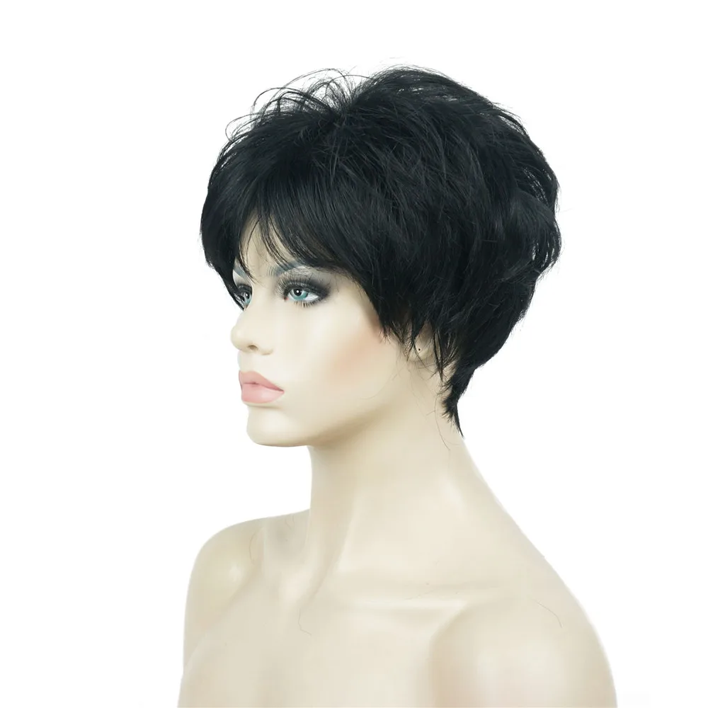StrongBeauty женский парик короткий прямой натуральный без косточек светлый/черный