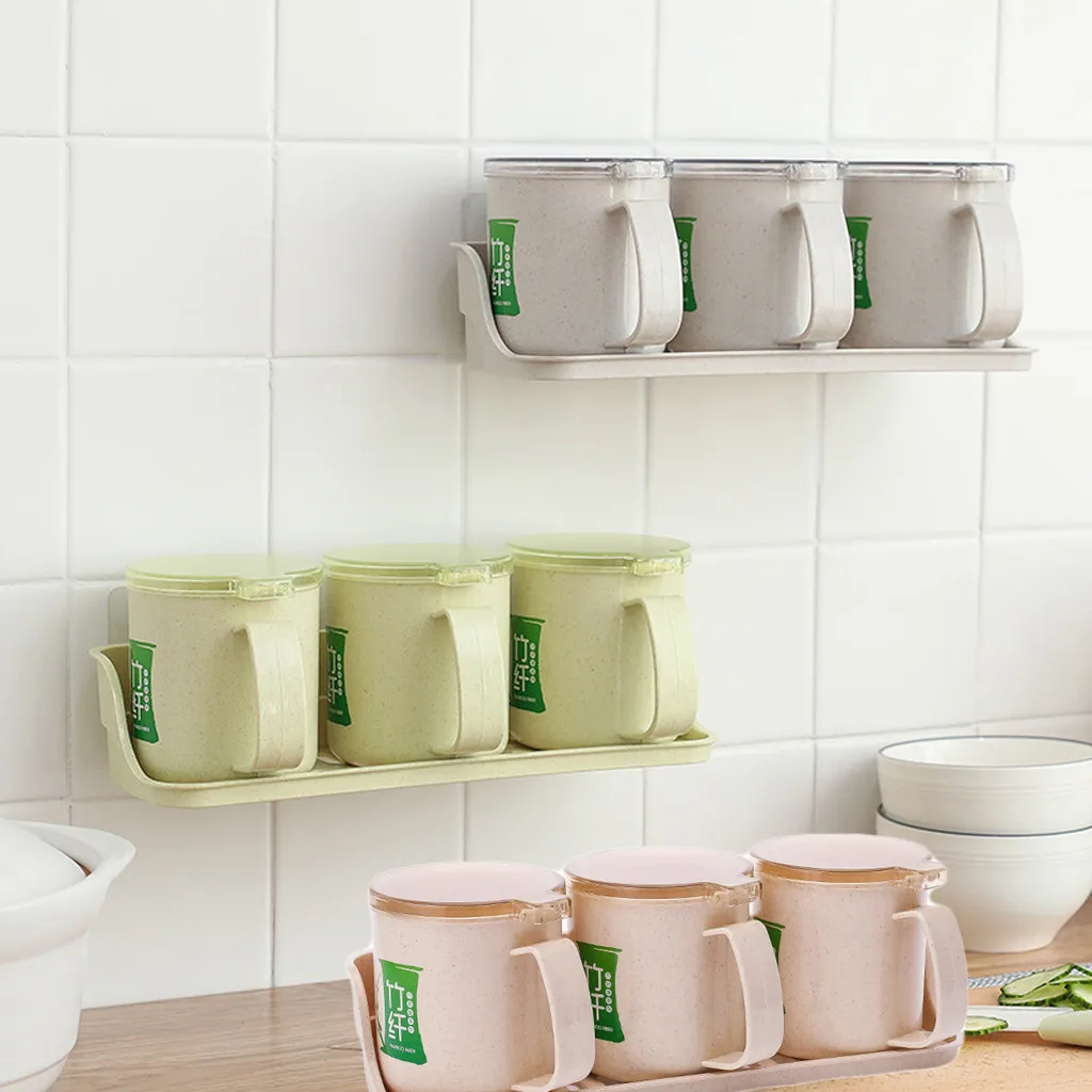

1pc high quality Creative Seasoning Storage Box Spice Jar Wall-mounted Kitchen Seasoning Drain Rack kitchen organizer #3/5