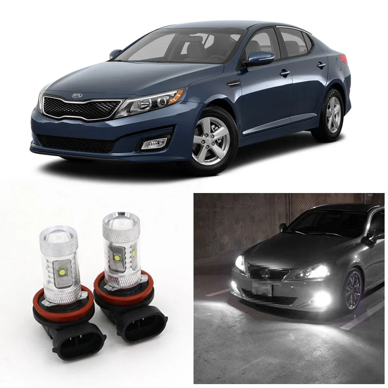 

2Pcs High Power 30W White H8 H9 H11 Led Fog Light Bulbs For 2011-2015 KIA Optima 6000K Day Running Car Lamp Auto Light