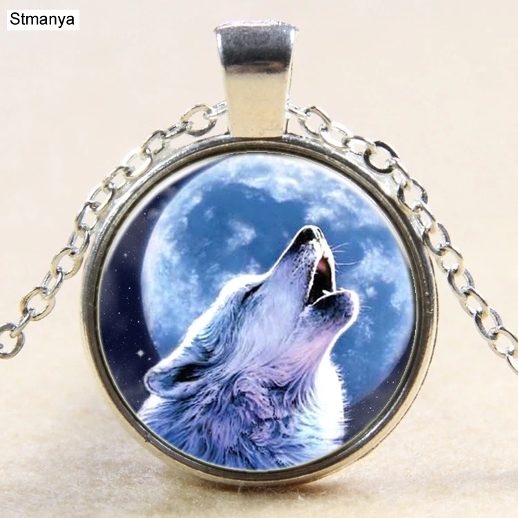 

Hot Women Fashion Cute Retro pendant Necklace Wolf Totem Time Gems Party Gift Jewelrty N1072