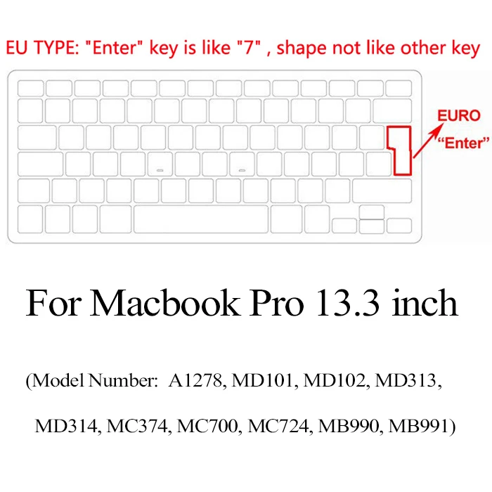 ЕС/Великобритания/США Силиконовая накладка для клавиатуры прозрачный протектор для Apple для Macbook Air 11/retina 12/Air 13 15/Pro 13 15/retina 13 - Цвет: 7