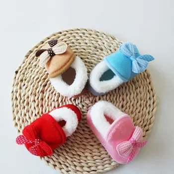 

PUDCOCO Infant Newborn Baby Boy Girl Snow Winter Fur Walkers Prewalker Warm Crib Shoes 0-18M