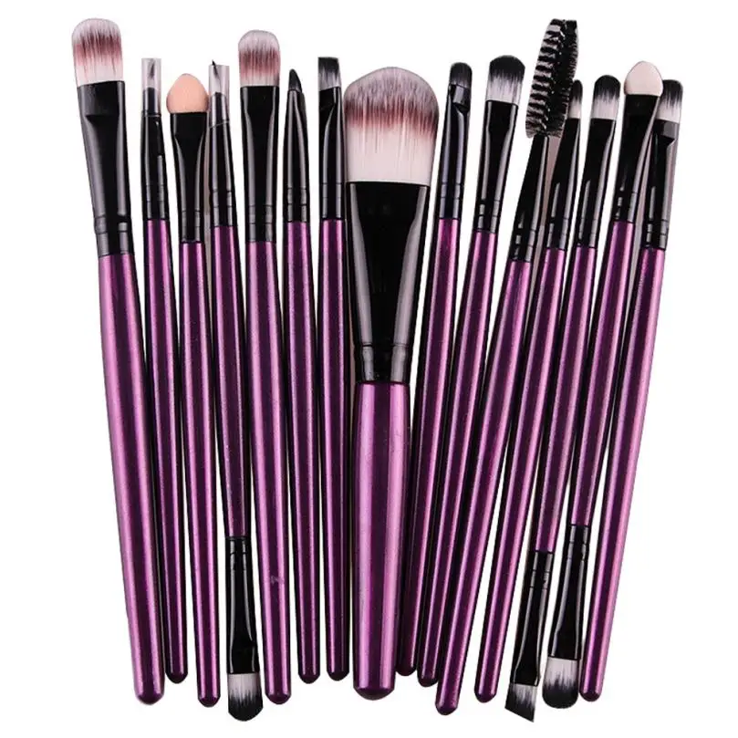 Toopoot's vestidos 2016 15 pcs 1 Sets Eye Shadow Foundation Eyebrow Lip Brush Makeup Brushes Tool #AP5