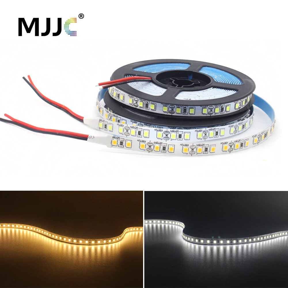 Tira de luces de 5M, 600 SMD, 2835, 6000K, 3000K, cinta de luz blanca cálida, 120LED M, PCB, lámpara de tira de LED no impermeable|Tiras LED| - AliExpress