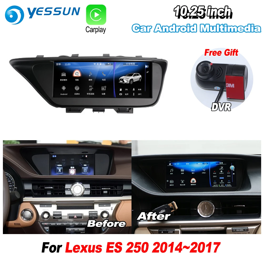 YESSUN 10.25" For Lexus ES 250 ES250 20142017 Car Android Carplay GPS