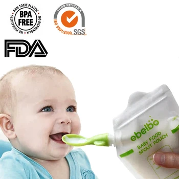 

5/10/50 pcs Reusable Baby Food Spout Pouch Container Baby Food Maker Fresh Fruit Distributor Infant Storage Squeeze Food Station