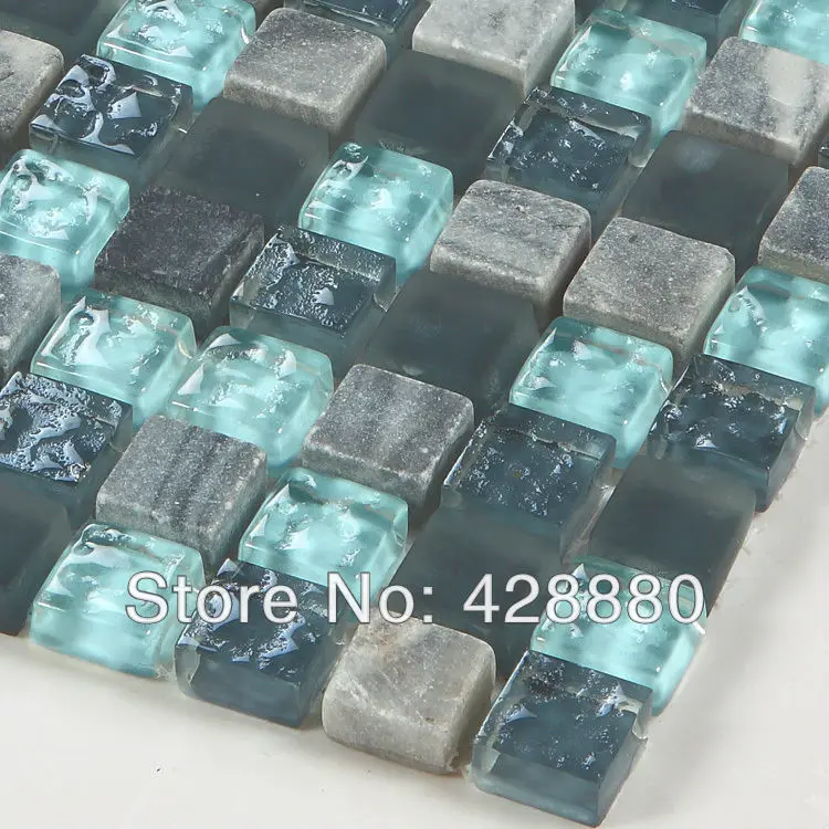 Glass Stone Mosaic Tile Crystal Backsplash Wall Tiles natural Stone