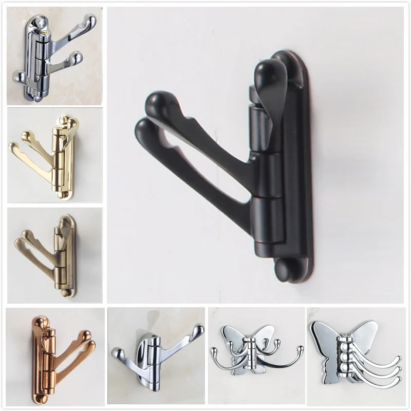 

Multi-color Wall Mounted Rotating Bathroom Hooks Zinc-alloy Coated/robe/hat/towel Hanger Hook