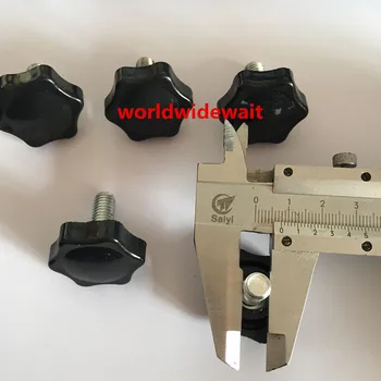 

5 Pcs 8mm x 16mm Male Thread Screw 32mm Dia Star Shaped Head Clamping Knob