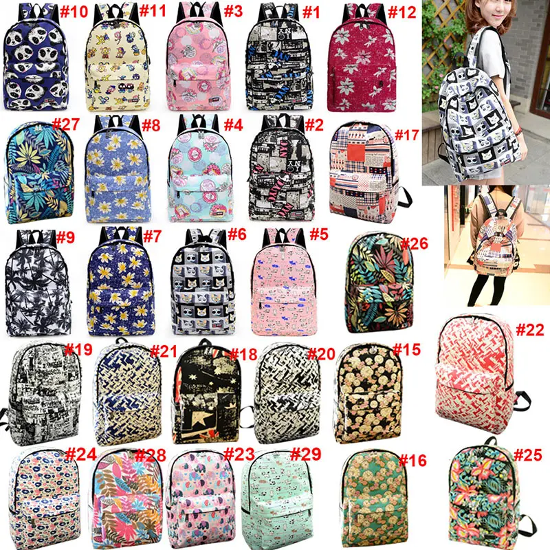 

Women Girls Floral Printing Backpacks Rucksack Fashion Canvas Bag Retro Casual School Travel Bags BS88