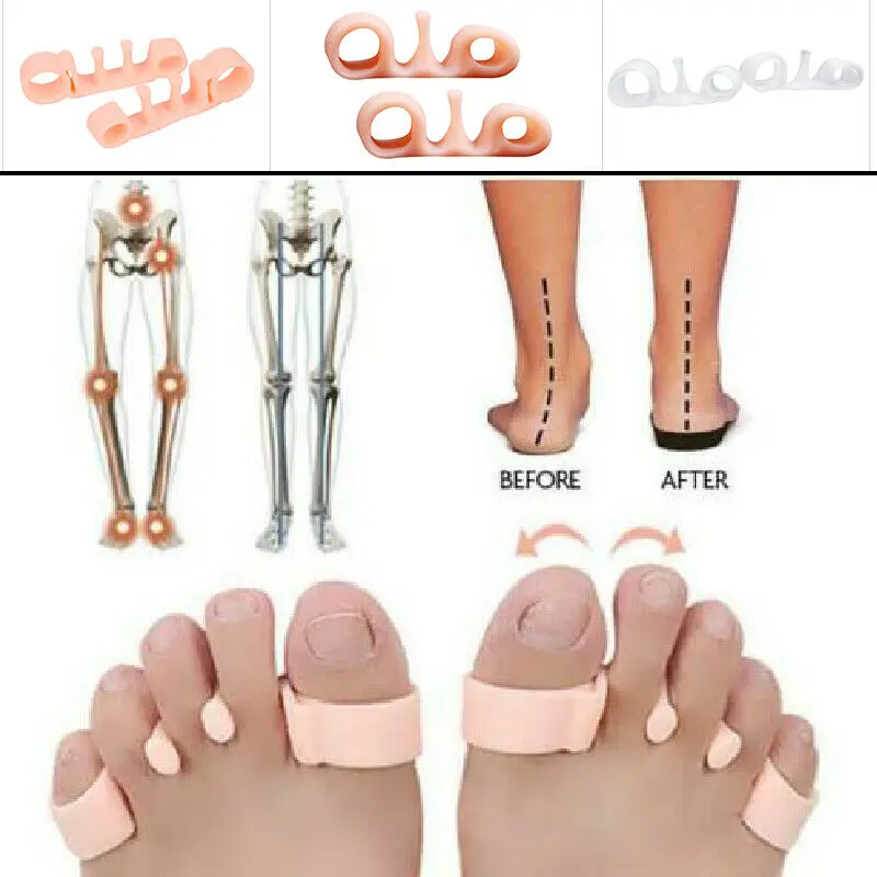 

2pcs/1 Pair Toe Separators Bunion Elastic Corrector Toe Pad Eversion Overlap Toe Correction Pad Feet Care Tool