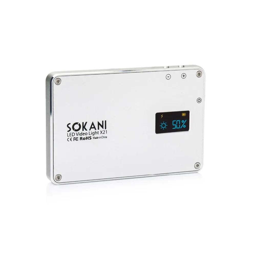  SOKANI X21 LED On Camera Video Light Pocket Sized OLED Screen Build in 1600mAh Battery for Sony Nik - 32884520560