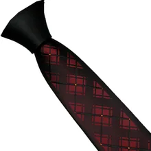 LAMMULIN мужские галстуки для костюма Модный Черный Узел контрастный темно-красный с черно-оранжевой клетчатой полосатой каймой дизайн шейный платок, тонкий галстук