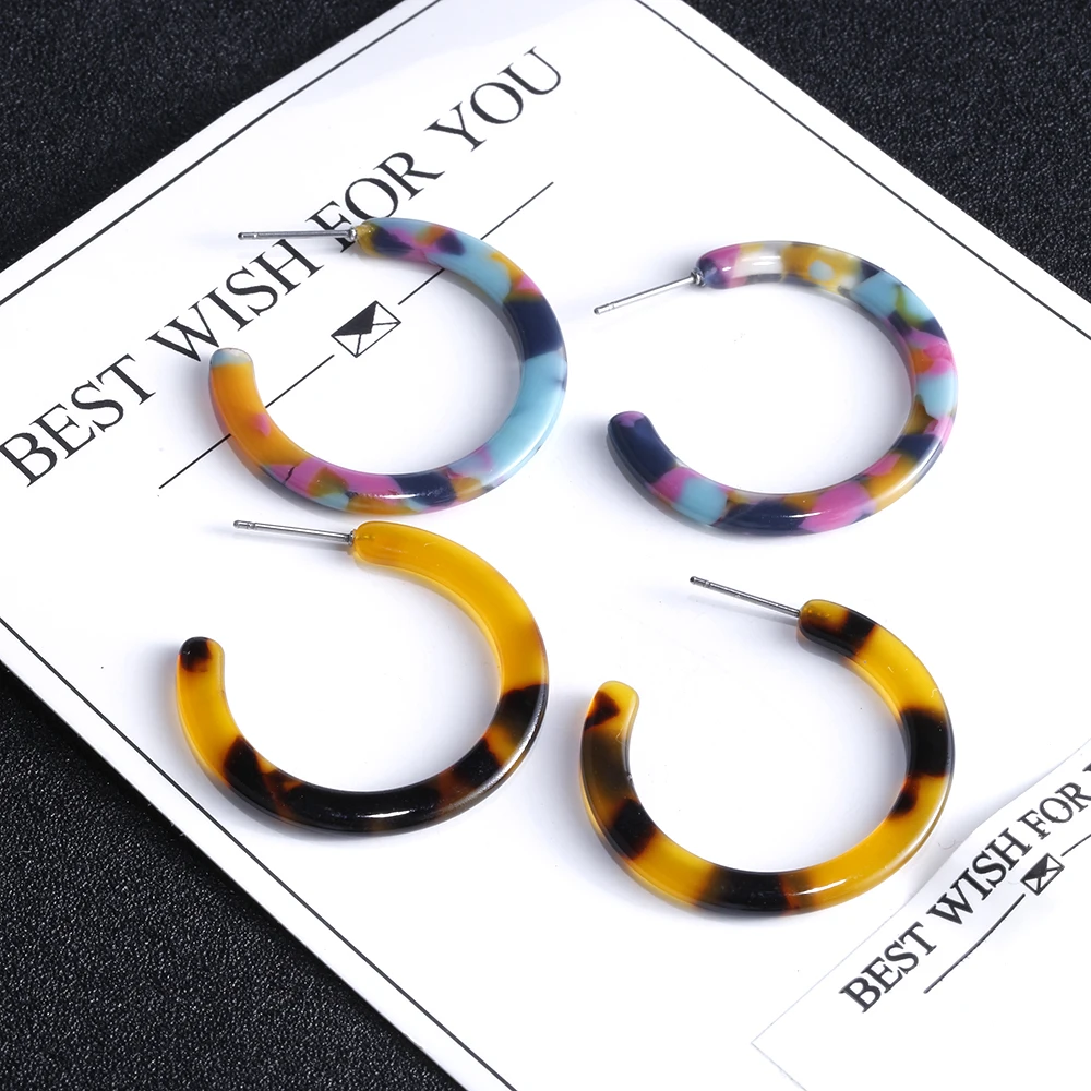 VIVILADY Fashion Small Round Circle Acrylic Hoop Earrings Women Brincos Acetic Acid Jewelry Bridal Wedding Birthday Party Gifts - Image 4