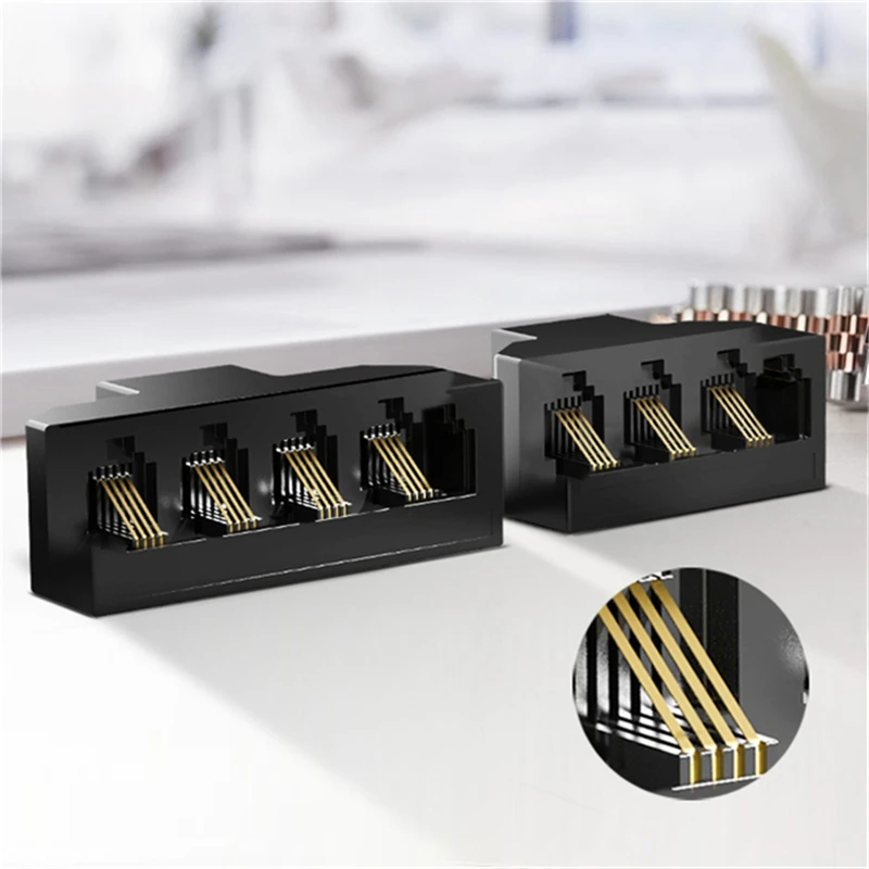Телефонный конвертер AMPCOM RJ11 1/2/5/10-Pack, RJ-11, классический, 6 контактов, женский, от 1 до 3 и 4, телефонный кабель, кабель, сплиттер, адаптер Телефонный конвертер AMPCOM RJ11 1/2/5/10-Pack, RJ-11, классический, 6 контактов, женский, от 1 до 3 и 4, телефонный кабель, кабель, сплиттер, адаптер