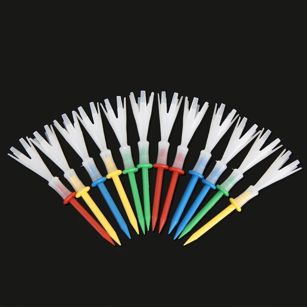 

12pcs 4 Yards Polypropylene Colorful Gonkux Mixed Colors 3 1/4 inch Soft Golf Tees 3.25'' Tee Practice Golf Training Accessories